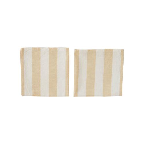 丹麥 OYOY 有機純棉條紋餐巾-香草白