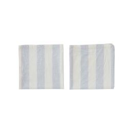 9折｜丹麥 OYOY 有機純棉條紋餐巾-清新藍