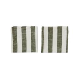 9折｜丹麥 OYOY 有機純棉條紋餐巾-橄欖綠