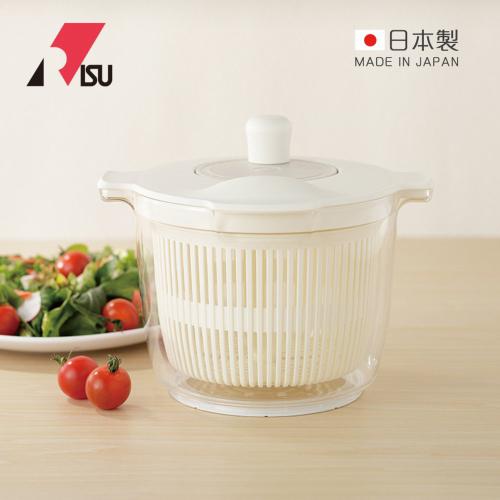 日本 RISU Tritan二合一蔬果洗淨脫水/攪拌器-白色 日本製