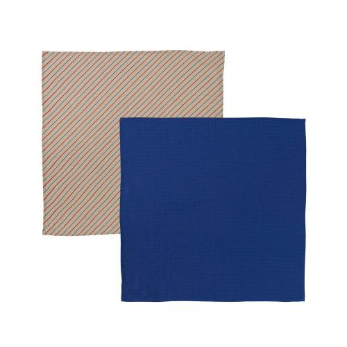 丹麥 OYOY Iro 有機棉紗布巾2入組-海軍藍