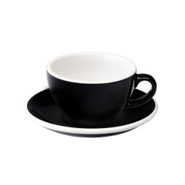 英國Loveramics Coffee Pro-Egg卡布奇諾咖啡杯盤組200ml(黑)