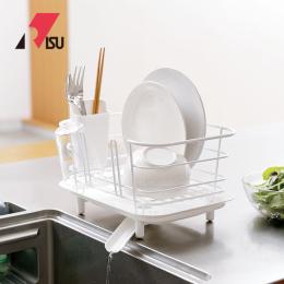 75折｜日本 RISU 小型杯盤碗碟瀝水籃(附筷筒)-白色