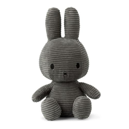 荷蘭BON TON TOYS Miffy Corduroy米菲兔燈芯絨玩偶33cm-灰