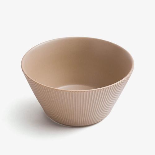 WAGA 簡約條紋 陶瓷碗16cm-咖啡