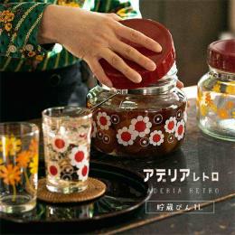 日本ADERIA 昭和復古梅酒玻璃罐1L-紅花