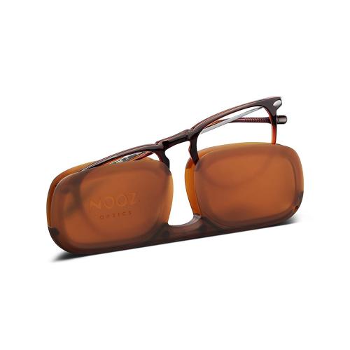 法國NOOZ 時尚造型老花眼鏡(鏡腳便攜款)方-黑銅棕
