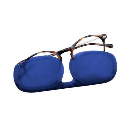 時尚眼鏡9折｜法國NOOZ 時尚造型老花眼鏡(鏡腳便攜款)圓-玳瑁藍