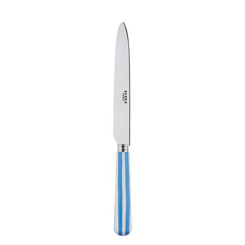 法國 Sabre Paris White Stripe 線條玩色餐刀24cm-淺藍