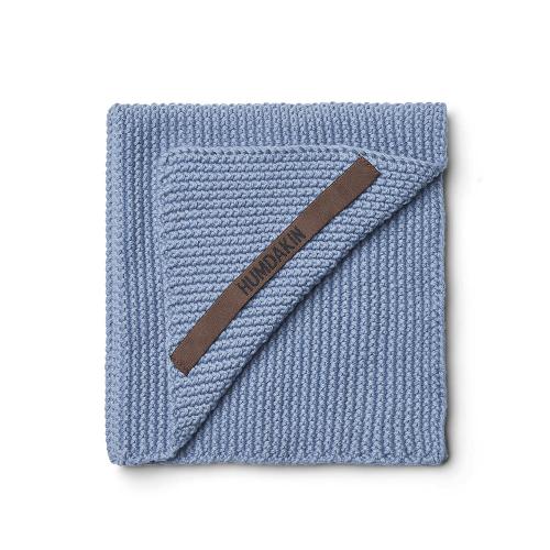 丹麥 Humdakin 織紋有機棉洗碗布 28x28cm-海洋藍