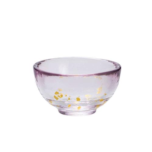日本 廣田硝子 錦系列 金箔酒杯55ml-紫