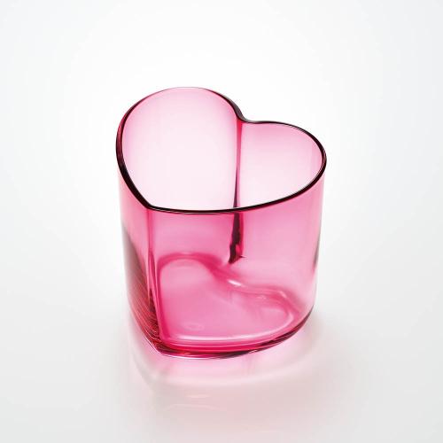 日本 廣田硝子 心型玻璃杯-粉
