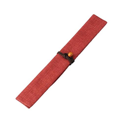 日本 KAWAI 傳統色筷子隨身收納袋-古代朱
