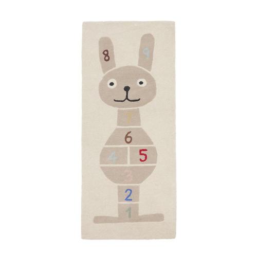 丹麥 OYOY 造型手工羊毛地毯-兔兔跳格子