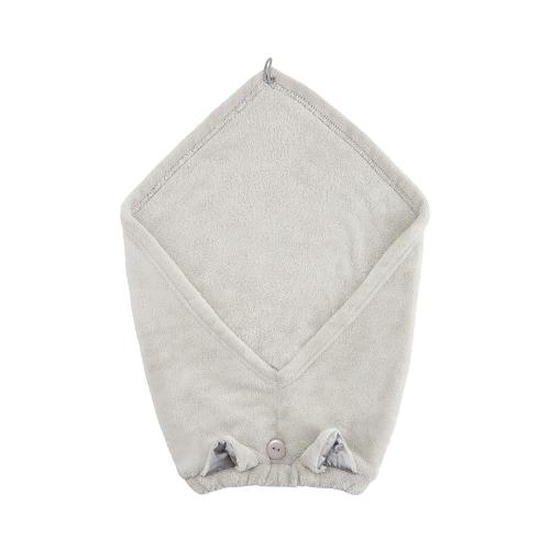 日本CB Japan 動物造型超細纖維擦頭包巾 緞帶灰貓