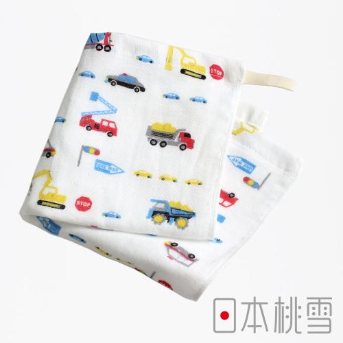 日本桃雪 紗布方巾-小男孩最愛-工程車
