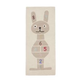 9折｜丹麥 OYOY 造型手工羊毛地毯-兔兔跳格子