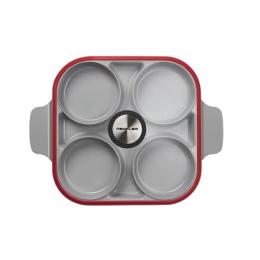 韓國 NEOFLAM Steam Plus Pan雙耳烹飪神器&玻璃蓋(IH爐適用/不挑爐具)-紅色