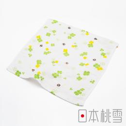 毛巾換季85折｜日本桃雪 紗布方巾-經典小小圖-幸運草