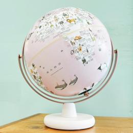 85折｜SkyGlobe 10吋粉色童話動物版360度旋轉木座地球儀(中英文對照)