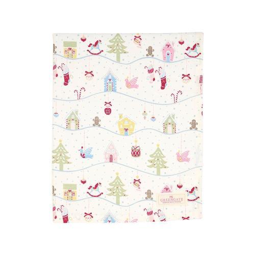 雙11限定買1送1｜丹麥GreenGate Laura christmas white 桌巾 150x150cm