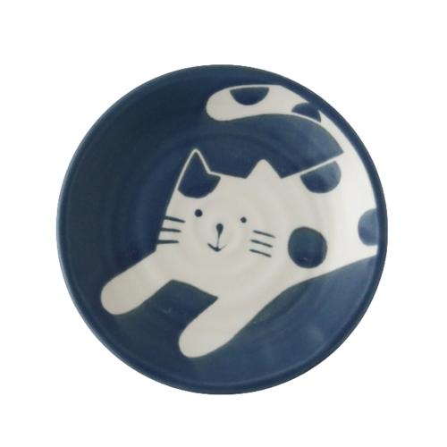 JUST HOME 喵星陶瓷盤14cm-玩耍貓