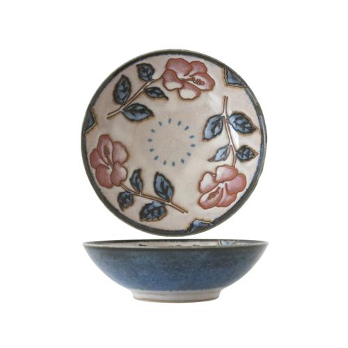 JUST HOME 日本製赤花陶瓷淺井-藍