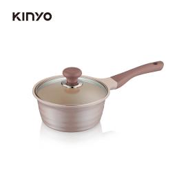 KINYO Mauve系列-陶瓷長柄湯鍋-18cm含蓋
