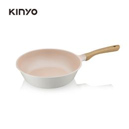 KINYO Penna系列-輕量鑄造不沾炒鍋30cm-白
