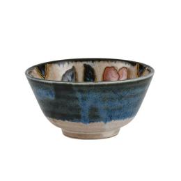 85折｜JUST HOME 日本製赤花陶瓷飯碗-藍