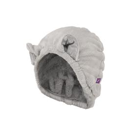 清倉大特價｜日本CB Japan 動物造型超細纖維乾髮帽 緞帶灰貓