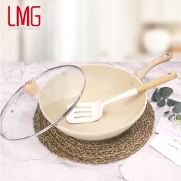 LMG 香草系列日式不沾炒鍋(含玻璃鍋蓋)-28CM