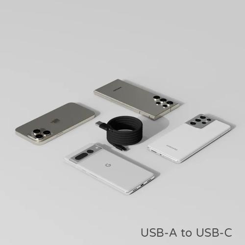 Allite Easy Cable 磁吸收納編織快充線(USB-A to USB-C)-質感黑