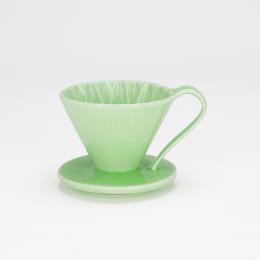 清倉大特價｜日本CAFEC 花瓣型陶瓷濾杯1-2杯-綠色