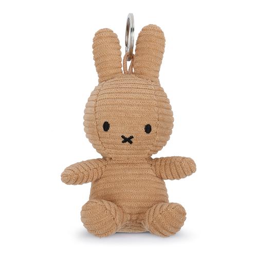 荷蘭BON TON TOYS Miffy米菲兔燈芯絨鑰匙圈-奶茶 10cm