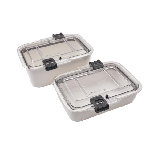 美國Prepara Tritan食物密封保鮮盒2件組1.25L+0.7L-簡約白