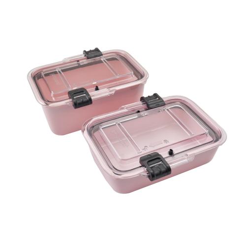 美國Prepara Tritan食物密封保鮮盒2件組1.25L+0.7L-玫瑰粉