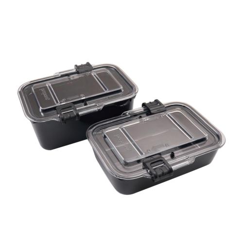美國Prepara Tritan食物密封保鮮盒2件組1.25L+0.7L-烤漆黑