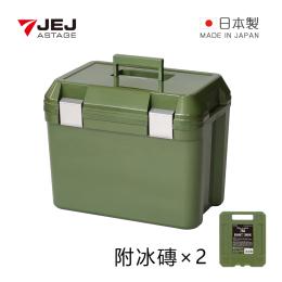 日本JEJ 日本製手提肩揹兩用保冷冰桶-25L (送冰磚2入)-軍綠