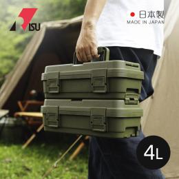 日本RISU TRUNK CARGO日本製可連結層疊組合式工具箱-4L-軍綠