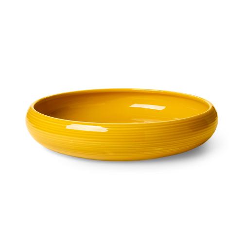 丹麥 Kähler Colore 釉色分享餐碗／沙拉碗（Ø 34cm、番紅花黃）