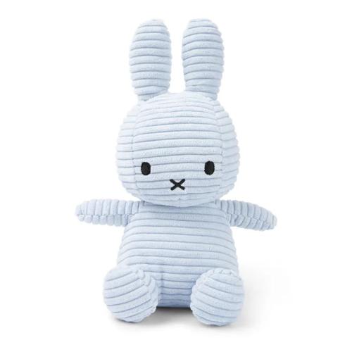 荷蘭BON TON TOYS Miffy米菲兔ECO燈芯絨填充玩偶-冰藍 23cm