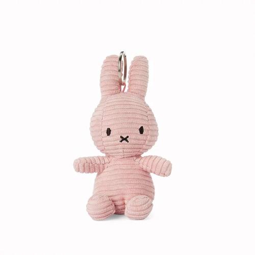 荷蘭BON TON TOYS Miffy米菲兔ECO燈芯絨鑰匙圈-粉 10cm