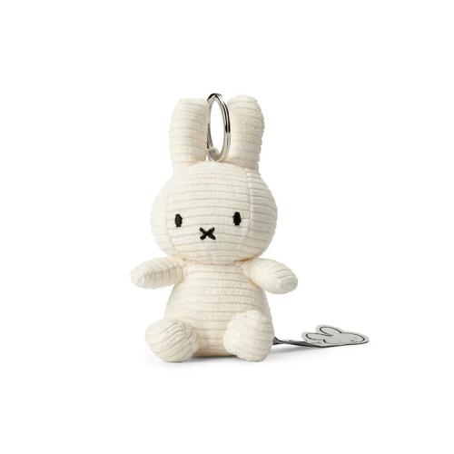 荷蘭BON TON TOYS Miffy米菲兔ECO燈芯絨鑰匙圈-白 10cm