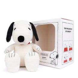 荷蘭BON TON TOYS Snoopy史努比ECO燈芯絨盒裝填充玩偶-奶油 27cm
