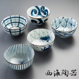 9折｜日本 西海陶器 染錦花繪 五件式甜湯碗