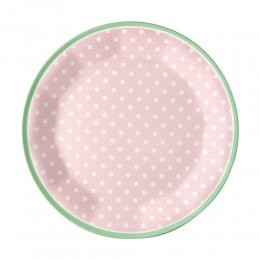 兩件75折｜丹麥GreenGate Spot pale pink 美耐皿餐盤20cm