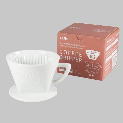 日本CAFEC 扇形陶瓷濾杯1-4杯-白色