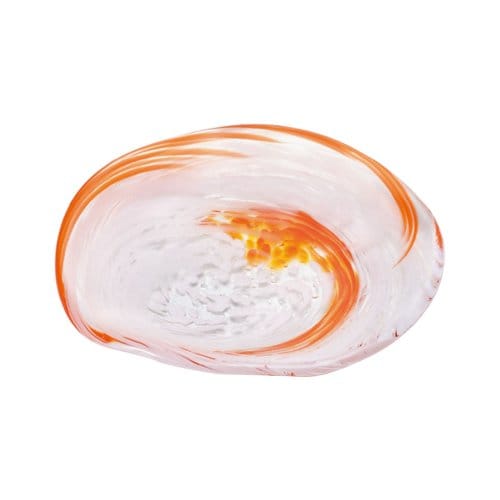 日本津輕 漩渦玻璃盤-橘