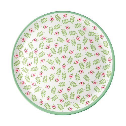丹麥GreenGate Lily petit white 美耐皿餐盤25.5cm